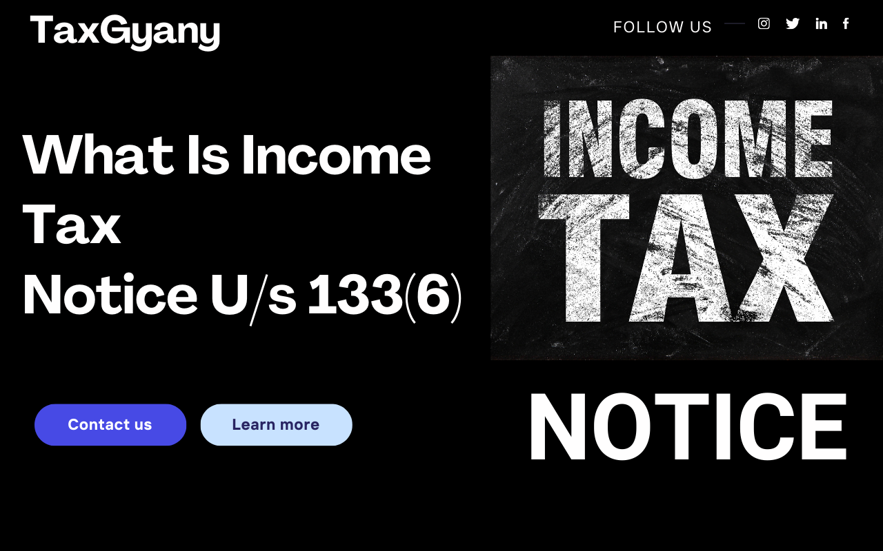 Income Tax Notice under section 133