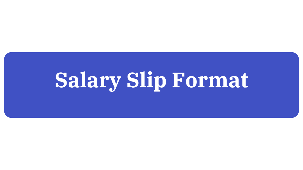 Salary Slip Format