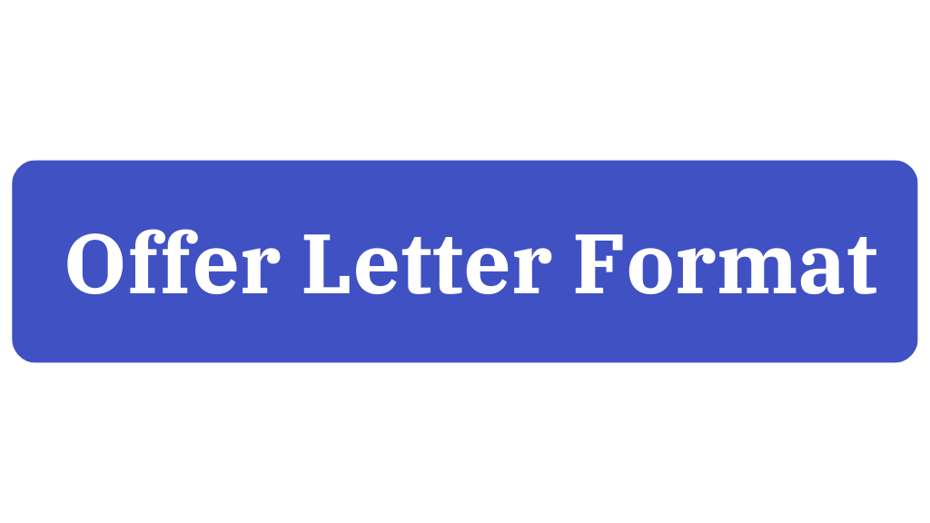 Offer letter format