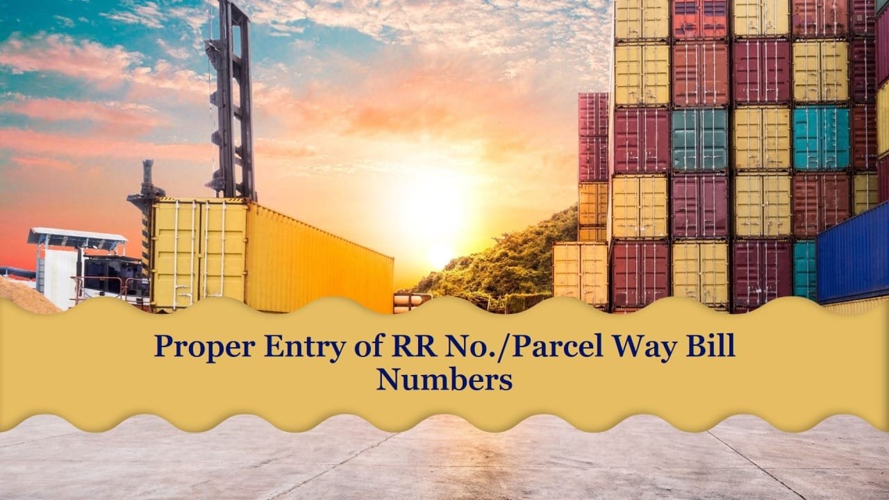Advisory on Proper Entry of RR No