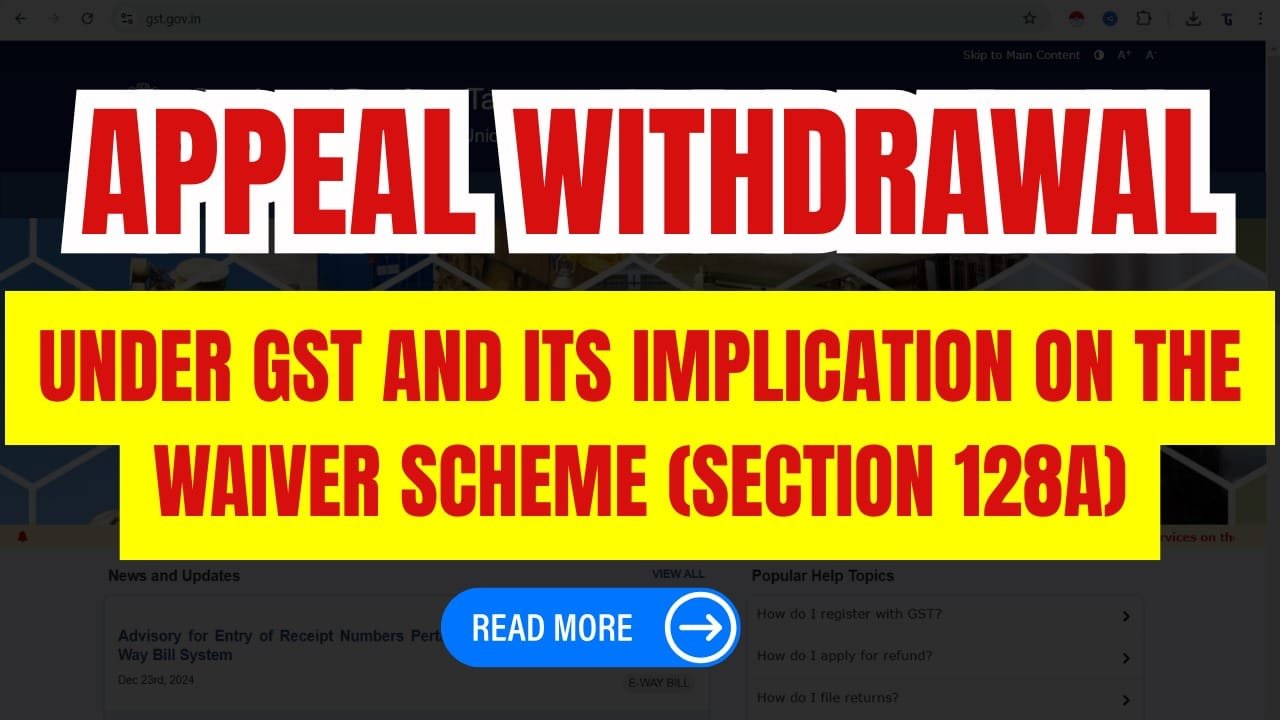 Understanding Appeal Withdrawal under GST